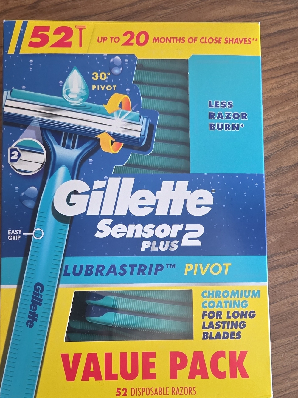 Gillette Sensor2 Plus Teal Disposable Razor Value Pack - 52 Count